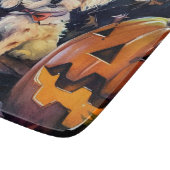 Halloween Bichon Frise met pompoenen eng Snijplank (Hoek)