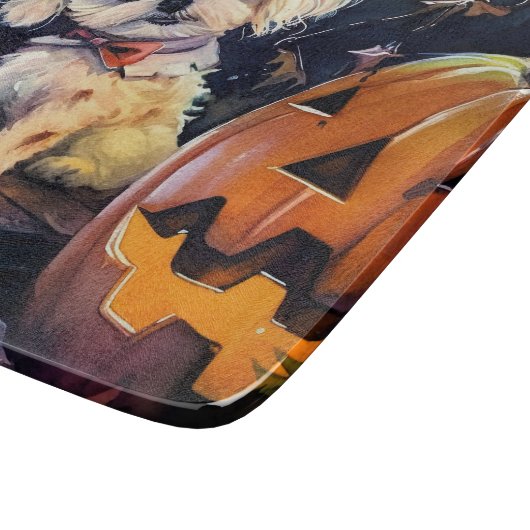 Halloween Bichon Frise met pompoenen eng Snijplank (Hoek)