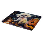 Halloween Bichon Frise met pompoenen eng Snijplank (Hoek)
