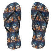 Halloween Bichon Frise met pompoenen eng Teenslippers (Voetbed)