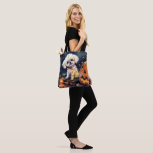 Halloween Bichon Frise Met Pompoenen Eng Tote Bag