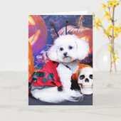 Halloween - Bichon Frise - Mia Kaart (Gele Bloem)