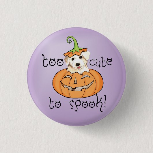 Halloween Bichon Ronde Button 3,2 Cm (Voorkant)