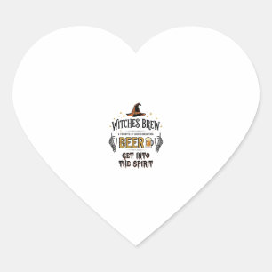 Halloween Bier Hocus Pocus Grappig Vintage_1 Hart Sticker