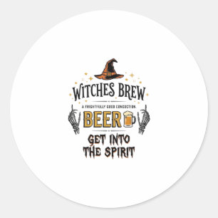 Halloween Bier Hocus Pocus Grappig Vintage_1 Ronde Sticker