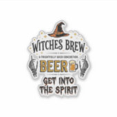 Halloween Bier Hocus Pocus Grappig Vintage_1 Sticker (Voorkant)