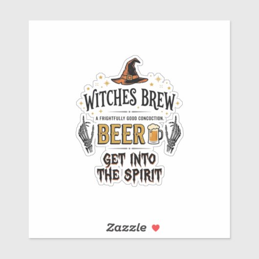 Halloween Bier Hocus Pocus Grappig Vintage_1 Sticker (Vel)