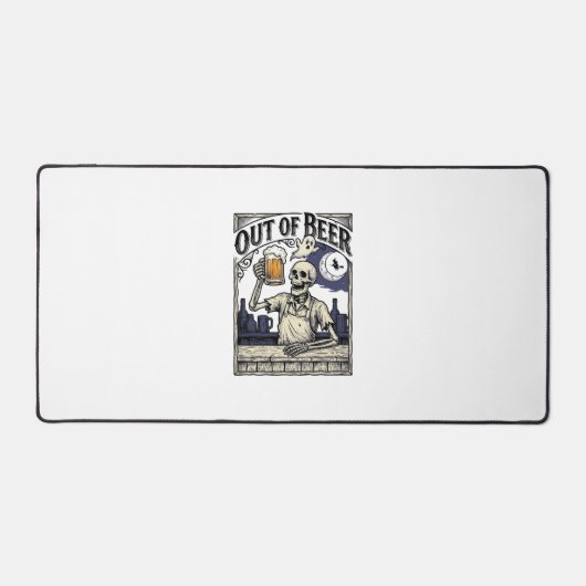 Halloween Bier Skelet Vintage Feest Bureaumat (Voorkant)