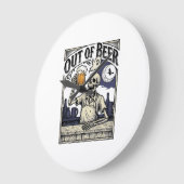 Halloween Bier Skelet Vintage Feest Grote Klok (Hoek)