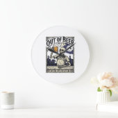 Halloween Bier Skelet Vintage Feest Grote Klok (Huis)