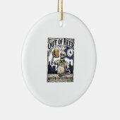 Halloween Bier Skelet Vintage Feest Keramisch Ornament (Rechts)