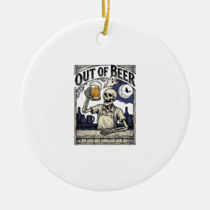 Halloween Bier Skelet Vintage Feest Keramisch Ornament