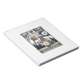 Halloween Bier Skelet Vintage Feest Notitieblok (Schuin)