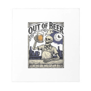 Halloween Bier Skelet Vintage Feest Notitieblok