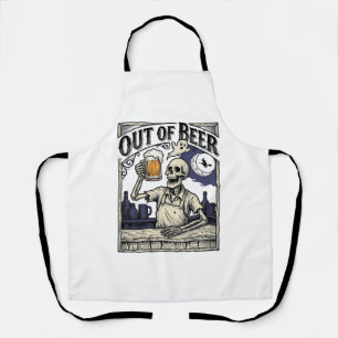 Halloween Bier Skelet Vintage Feest Schort