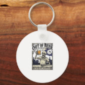 Halloween Bier Skelet Vintage Feest Sleutelhanger (Voorkant)