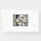 Halloween Bier Skelet Vintage Feest Spandoek (Horizontaal)