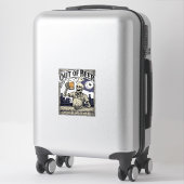 Halloween Bier Skelet Vintage Feest Sticker (Koffer)