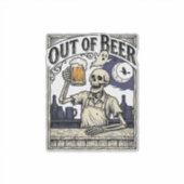 Halloween Bier Skelet Vintage Feest Sticker (Voorkant)