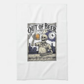 Halloween Bier Skelet Vintage Feest Theedoek (Verticaal)
