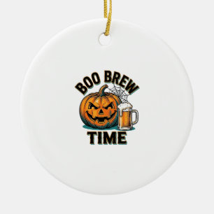 Halloween Bier T-shirt Vintage Pompoen Feest T-shi Keramisch Ornament