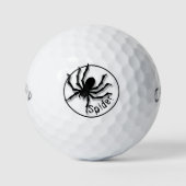 Halloween Big Black Spider Silhouette Creepy Golfballen (Voorkant)