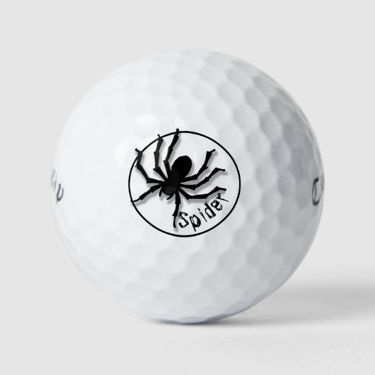 Halloween Big Black Spider Silhouette Creepy Golfballen (Voorkant)