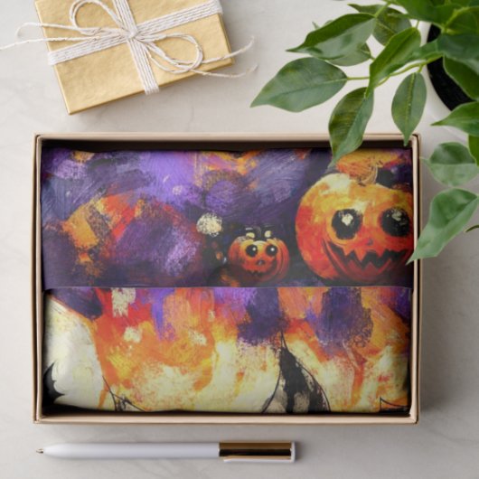 Halloween Big-Eye Bat Jack-o-Lantern Decoupage Tissuepapier (Geschenk)
