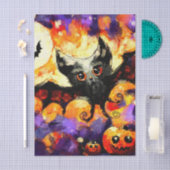 Halloween Big-Eye Bat Jack-o-Lantern Decoupage Tissuepapier (Craft)