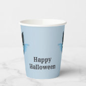 Halloween Big Eyes Black Blue Evil Cat Papieren Bekers (Links)