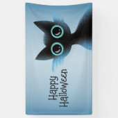 Halloween Big Eyes Black Blue Evil Cat Spandoek (Verticaal)