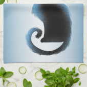 Halloween Big Eyes Black Blue Evil Cat Theedoek (Gevouwen)