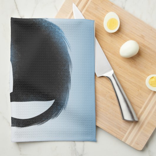 Halloween Big Eyes Black Blue Evil Cat Theedoek (Quarter Fold)