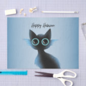 Halloween Big Eyes Black Blue Evil Cat Tissuepapier (Craft)