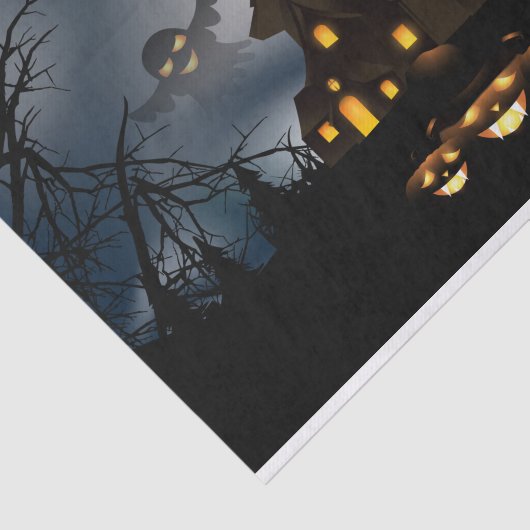Halloween Big Moon Haunted House Tissuepapier (Detail)