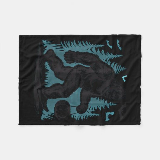 Halloween Bigfoot Pumpkin  Fleece Deken (Voorkant (Horizontaal))