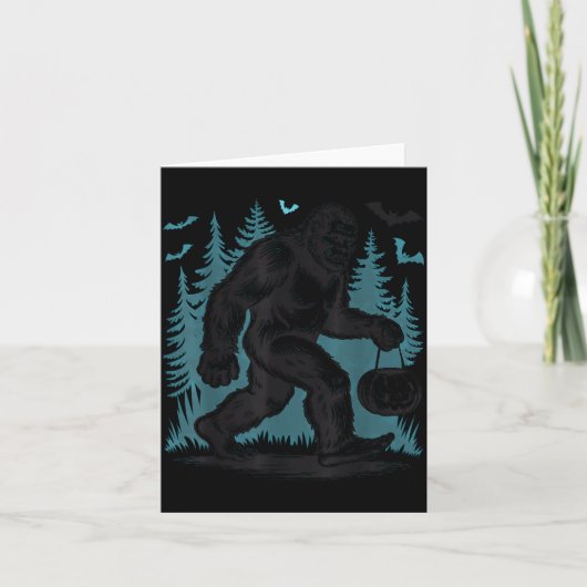 Halloween Bigfoot Pumpkin Kaart (Voorkant)