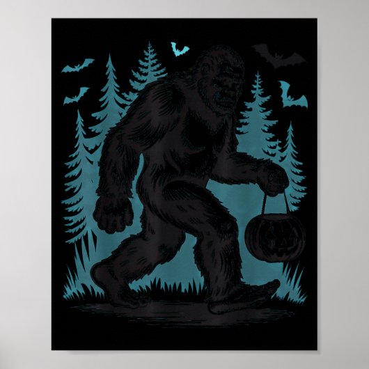 Halloween Bigfoot Pumpkin  Poster (Voorkant)