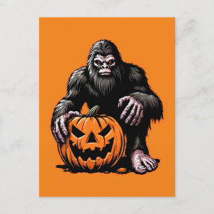 Halloween Bigfoot Pumpkin Scare Briefkaart