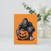 Halloween Bigfoot Pumpkin Scare Briefkaart (Staand voorkant)