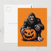 Halloween Bigfoot Pumpkin Scare Briefkaart (Voorkant / Achterkant)
