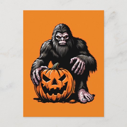 Halloween Bigfoot Pumpkin Scare Briefkaart (Voorkant)