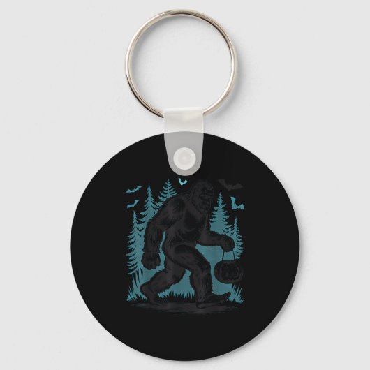 Halloween Bigfoot Pumpkin  Sleutelhanger (Voorkant)