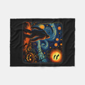 Halloween Bigfoot Starry Night Van Gogh Sasquatch  Fleece Deken (Voorkant (Horizontaal))