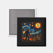 Halloween Bigfoot Starry Night Van Gogh Sasquatch  Magneet (Voorkant / Achterkant)