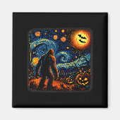 Halloween Bigfoot Starry Night Van Gogh Sasquatch  Magneet (Voorkant)