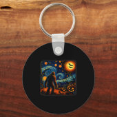 Halloween Bigfoot Starry Night Van Gogh Sasquatch  Sleutelhanger (Voorkant)