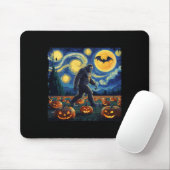 Halloween Bigfoot Sterrennacht Van Gogh Muismat (Met muis)