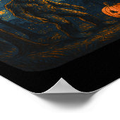 Halloween Bigfoot Sterrennacht Van Gogh Sasquatch Poster (Hoek)