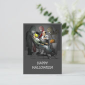 Halloween bij de tandarts briefkaart (Staand voorkant)